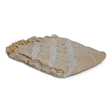 Plaid marocain sable-jaune-blanc SFDEK00022