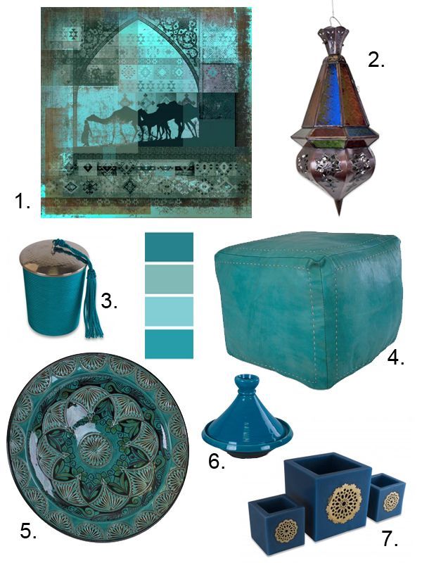 ACCESSOIRES DE MAISON TURQUOISES